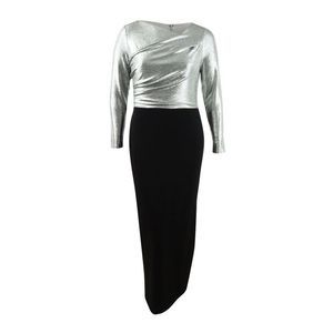 Lauren Ralph Lauren Women's Metallic-Bodice Gown - Black/Grey